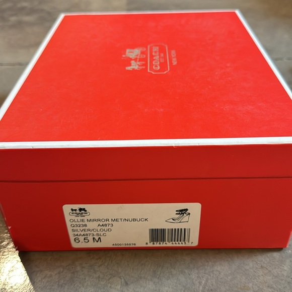 COACH Ollie Wedge Heels: Silver Metallic - Size 6.5 *With Box* - Picture 5 of 5